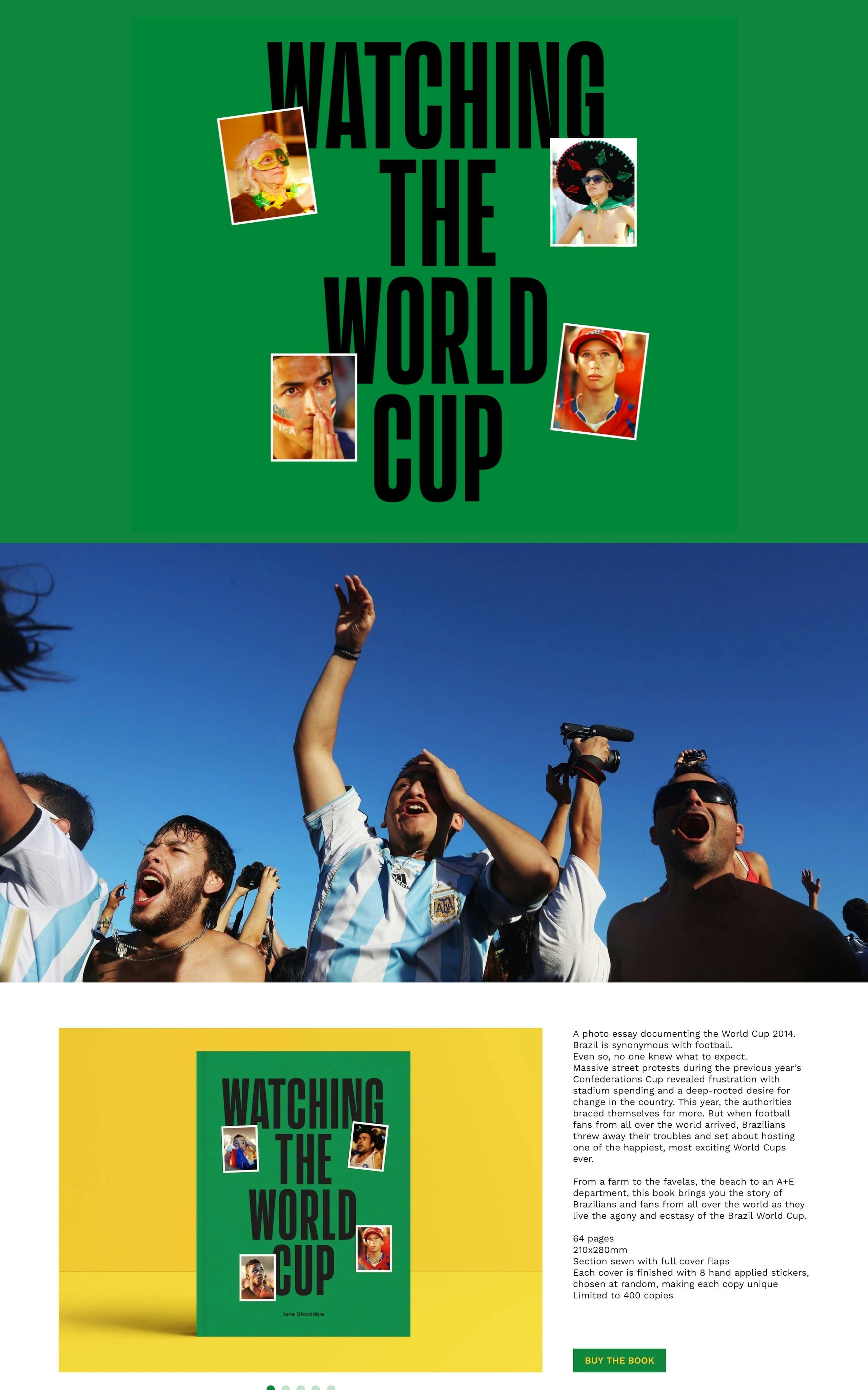 Watching The World Cup Book Website Screenshot