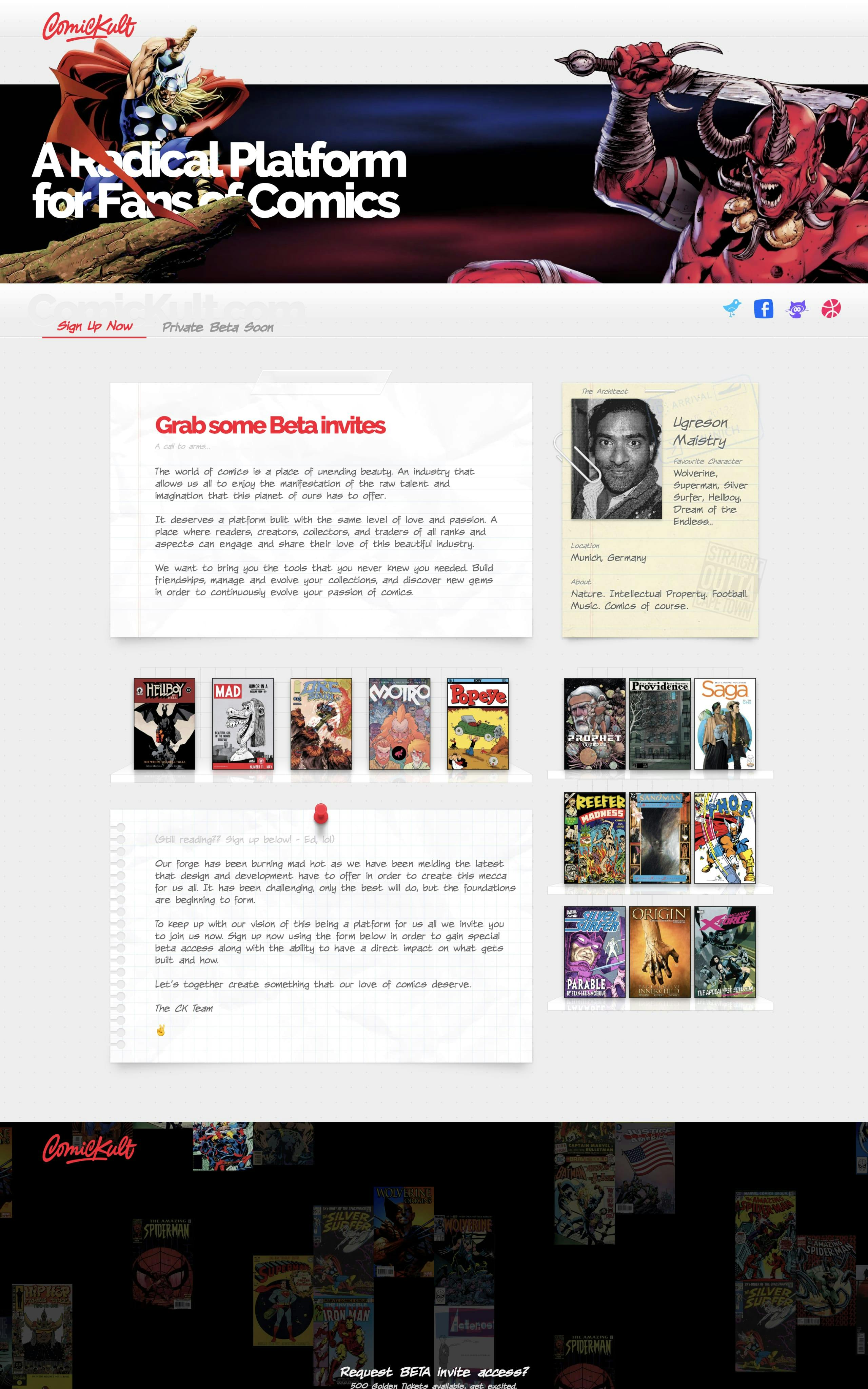 ComicKult Website Screenshot