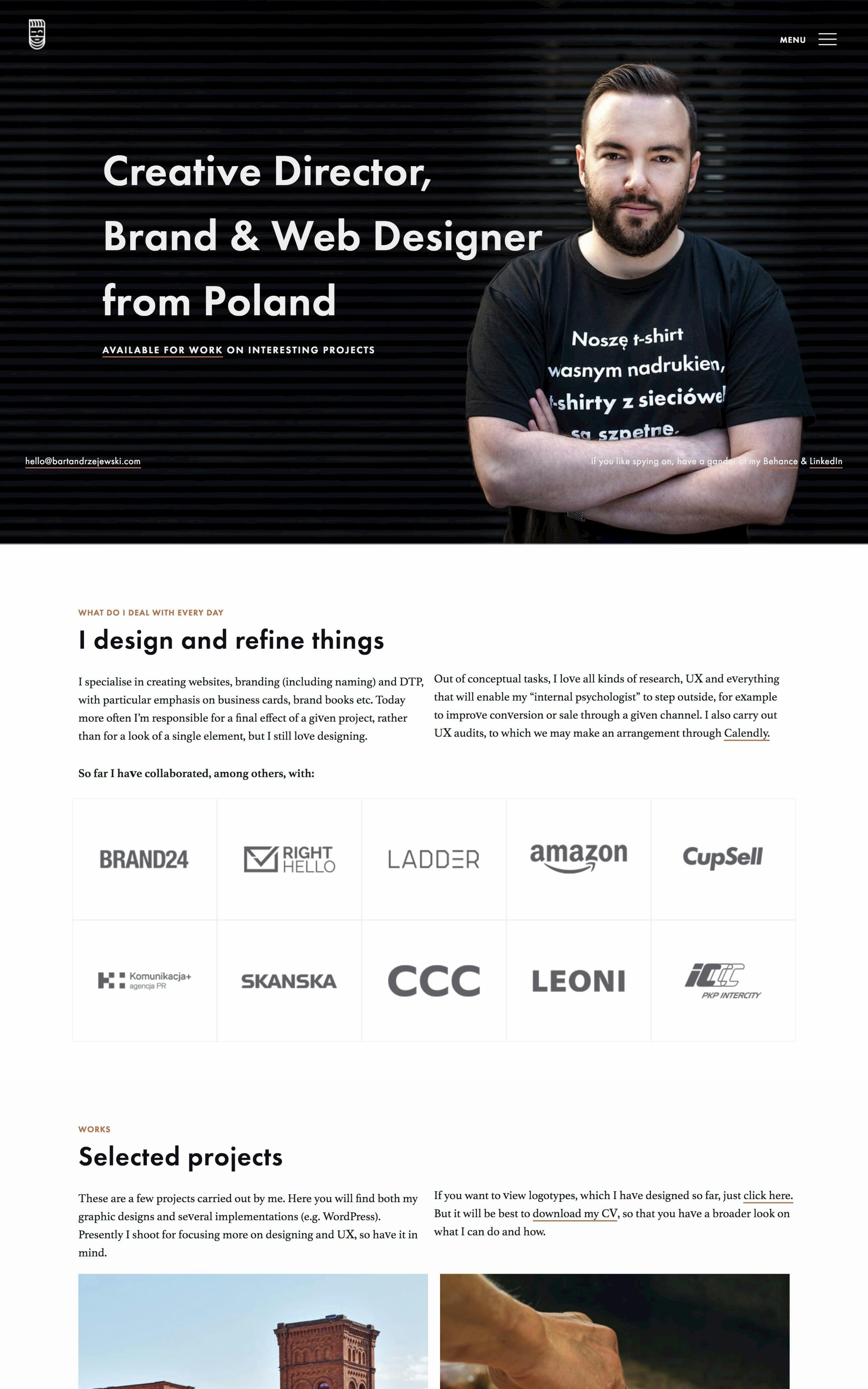 Bart Andrzejewski Website Screenshot