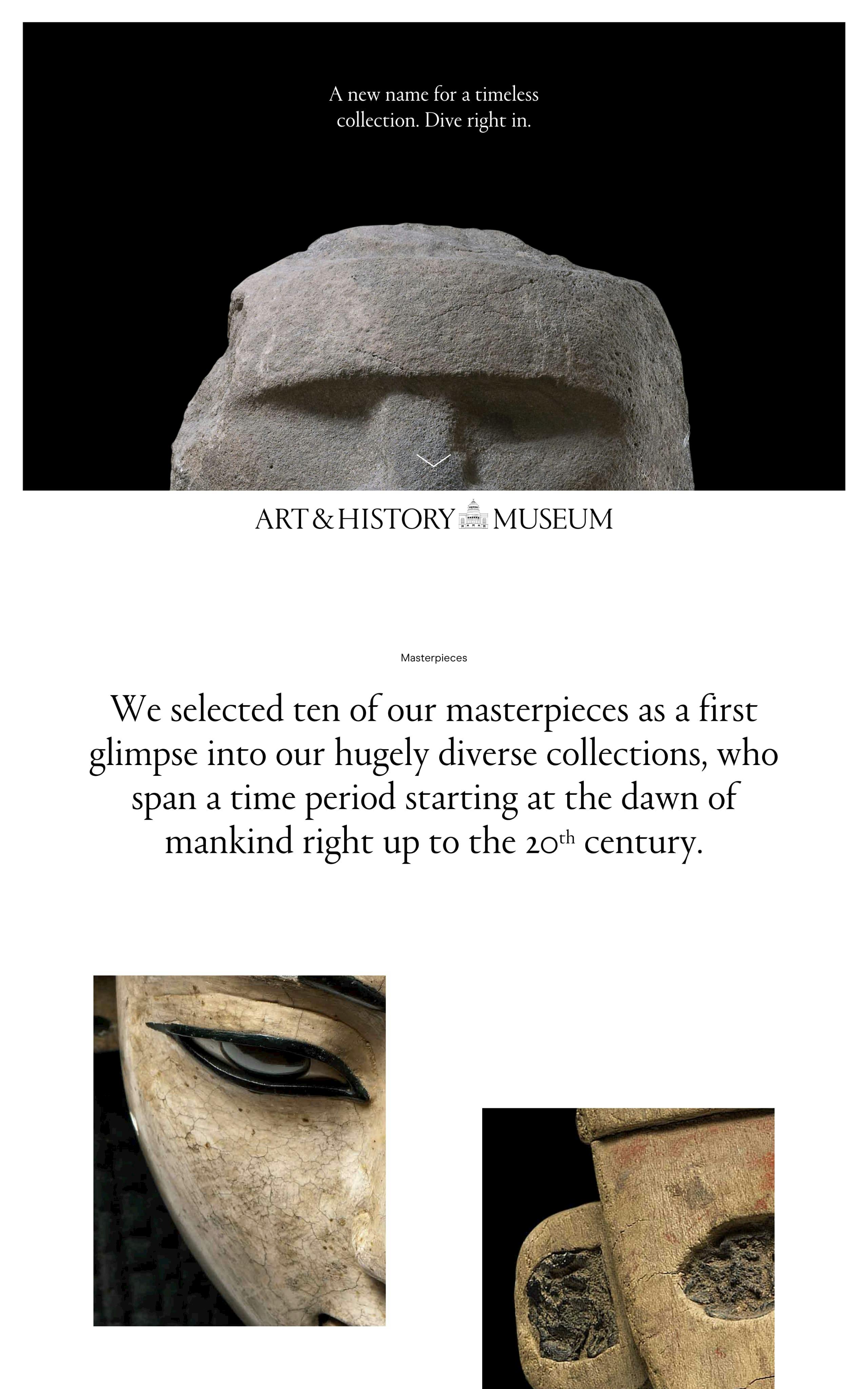 Art & History Museum Website Screenshot