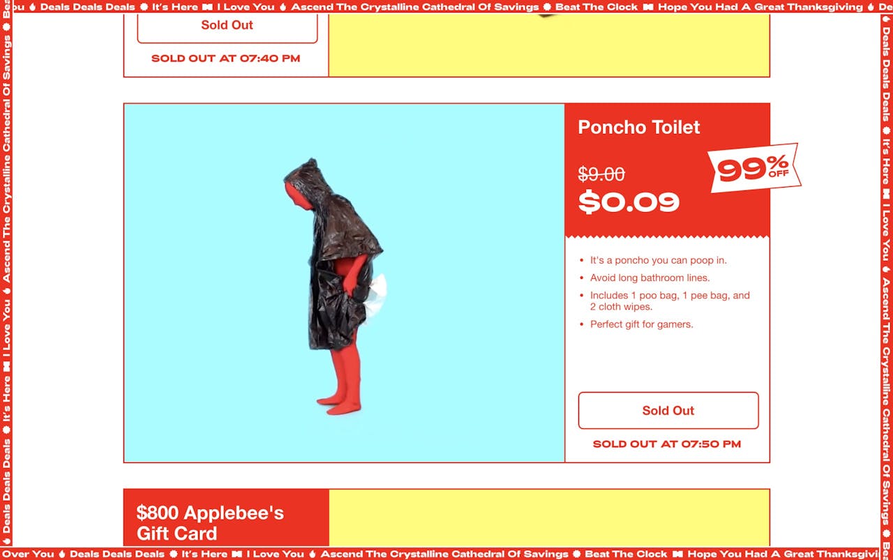 The 99% Sale Website Screenshot
