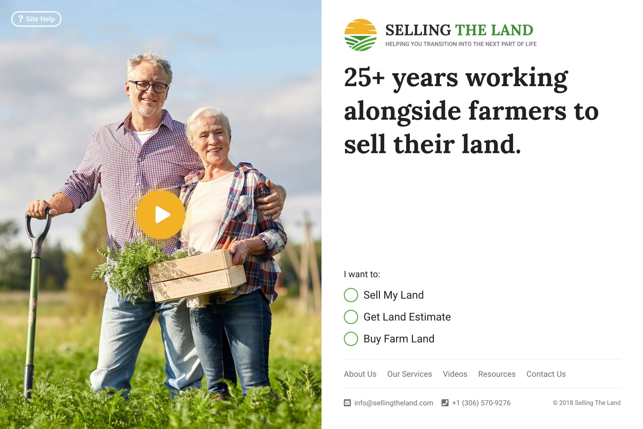 Selling The Land Website Screenshot
