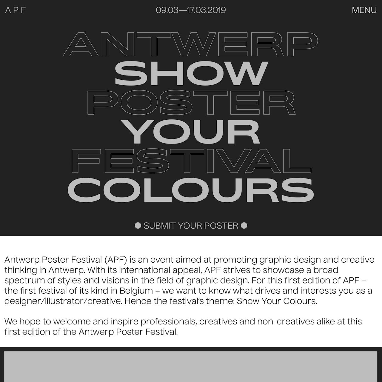 Antwerp Poster Festival Website Screenshot