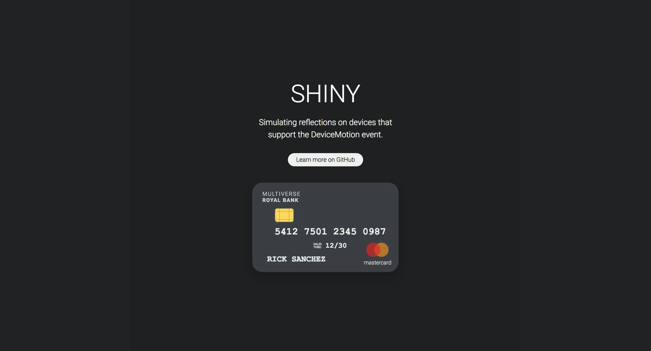 Shiny.js Website Screenshot