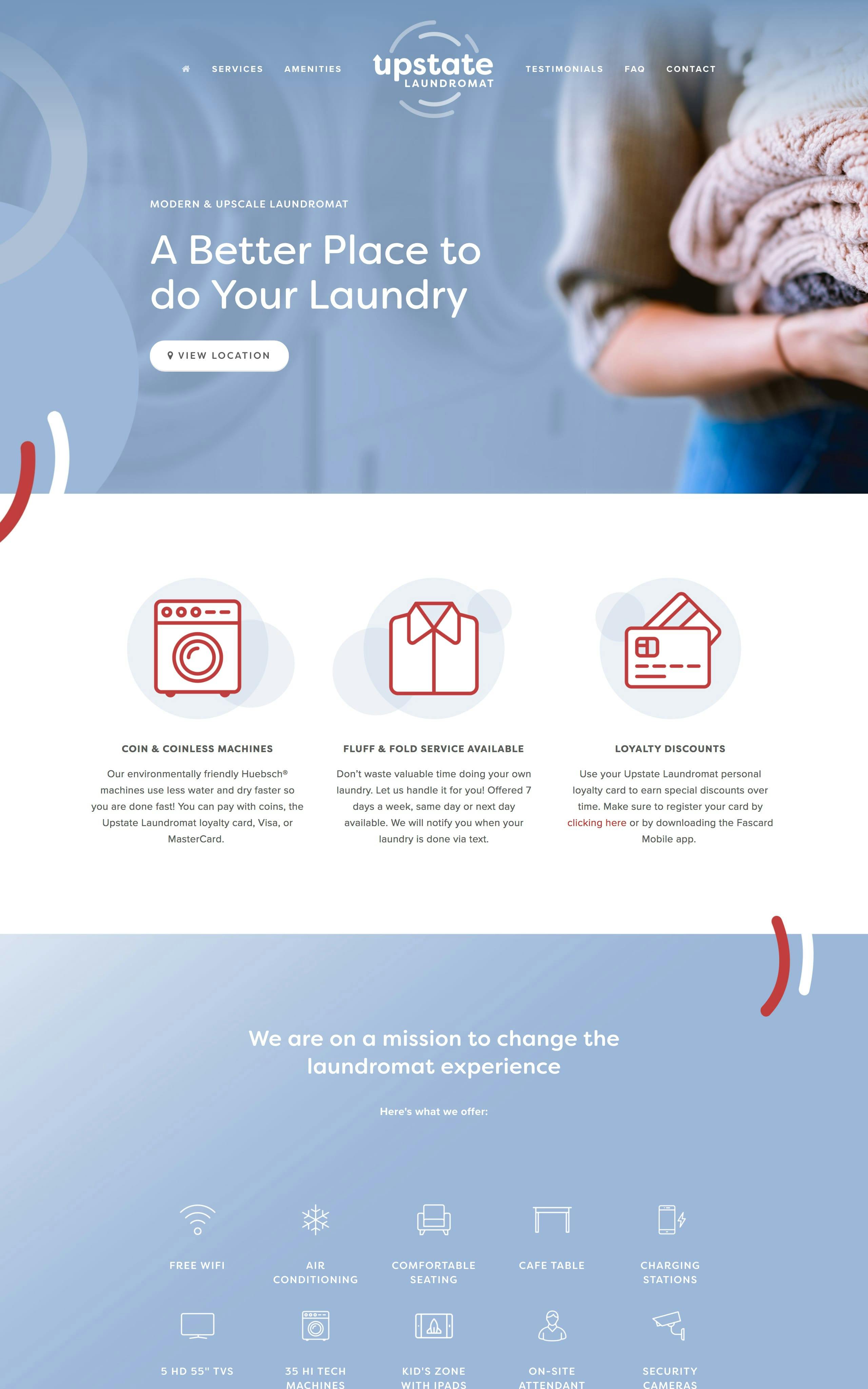 Upstate Laundromat Website Screenshot