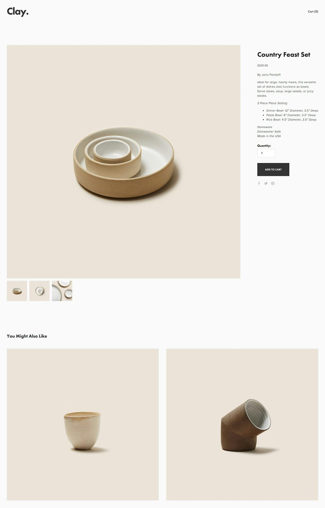 Squarespace Clay Template Screenshot