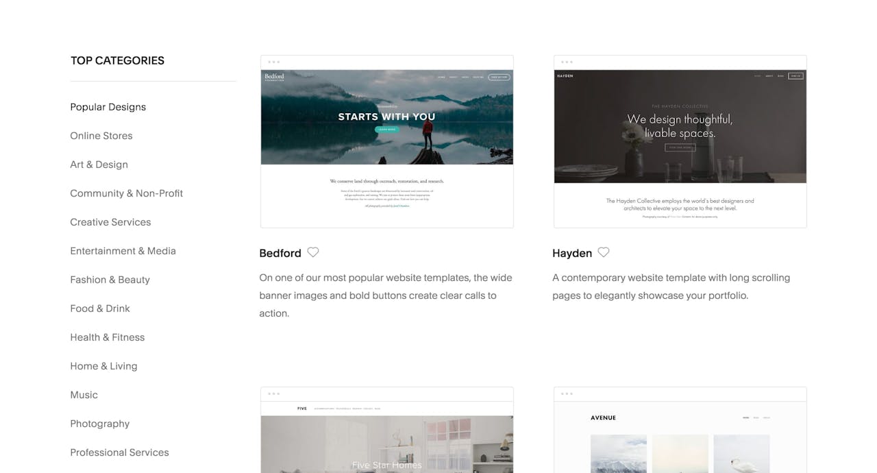 Squarespace Template Collection Screenshot