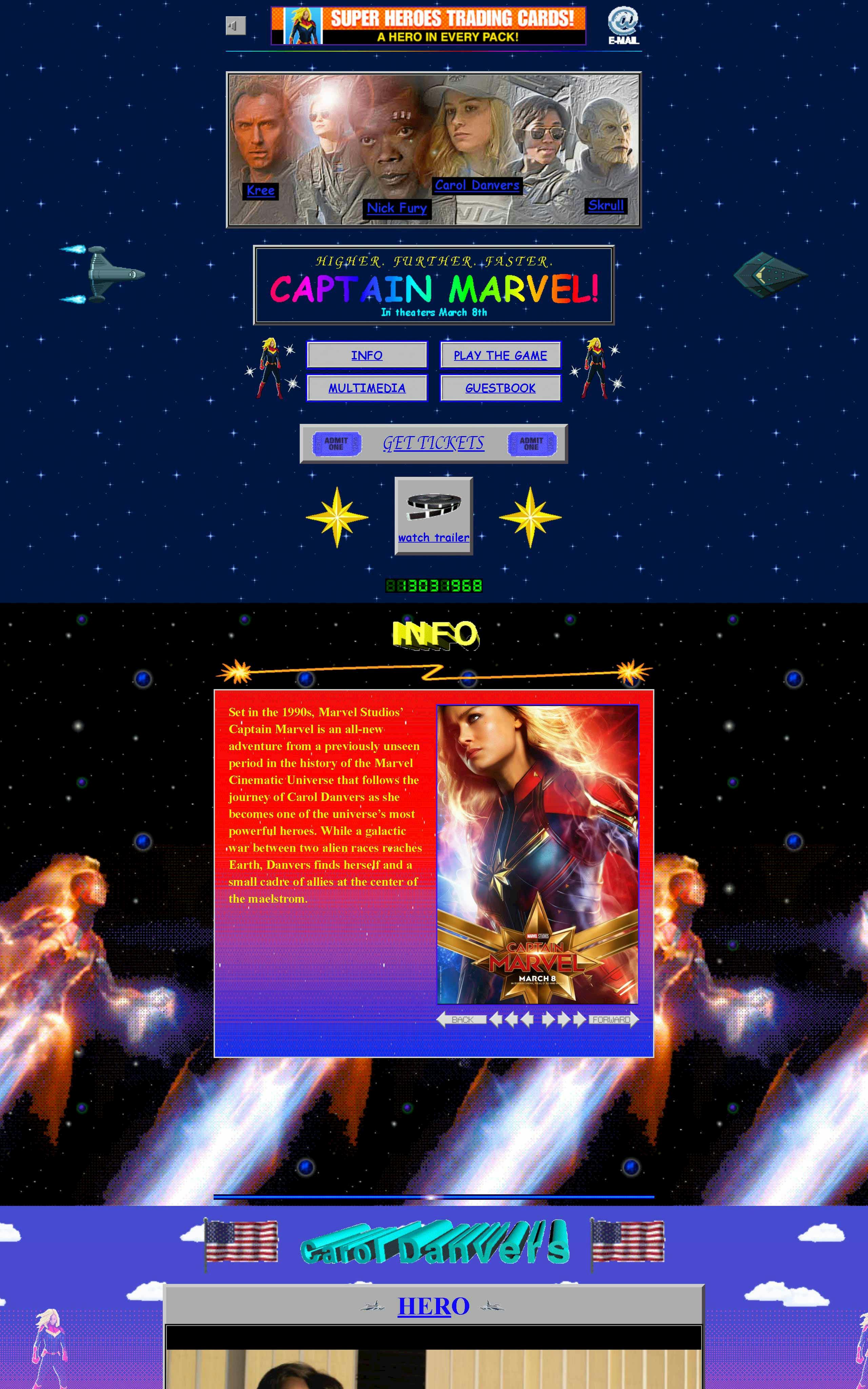 Captain Marvel Website Screenshot