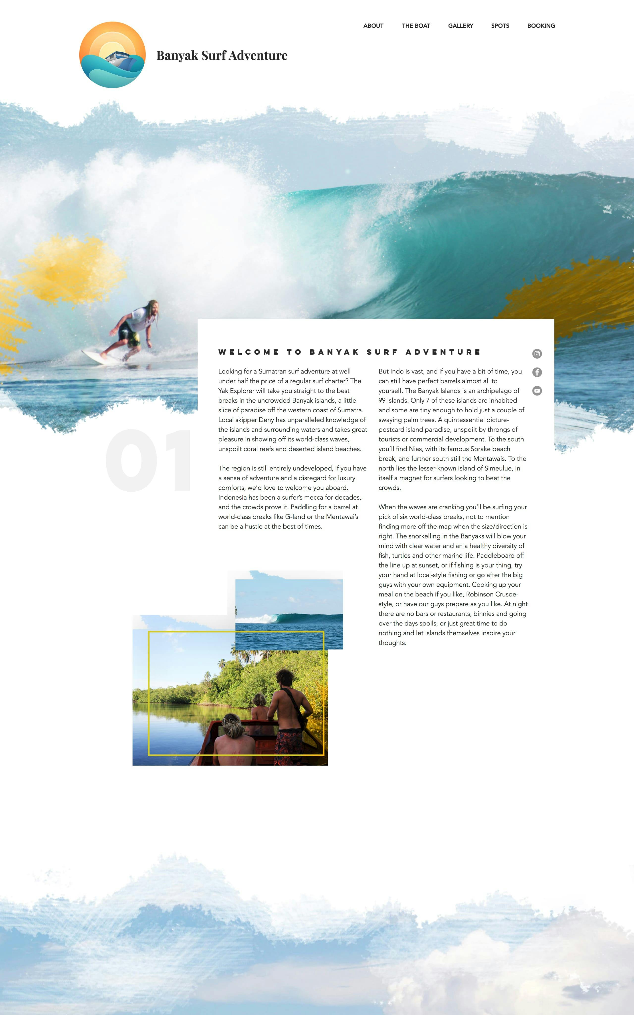Banyak Surf Adventure Website Screenshot