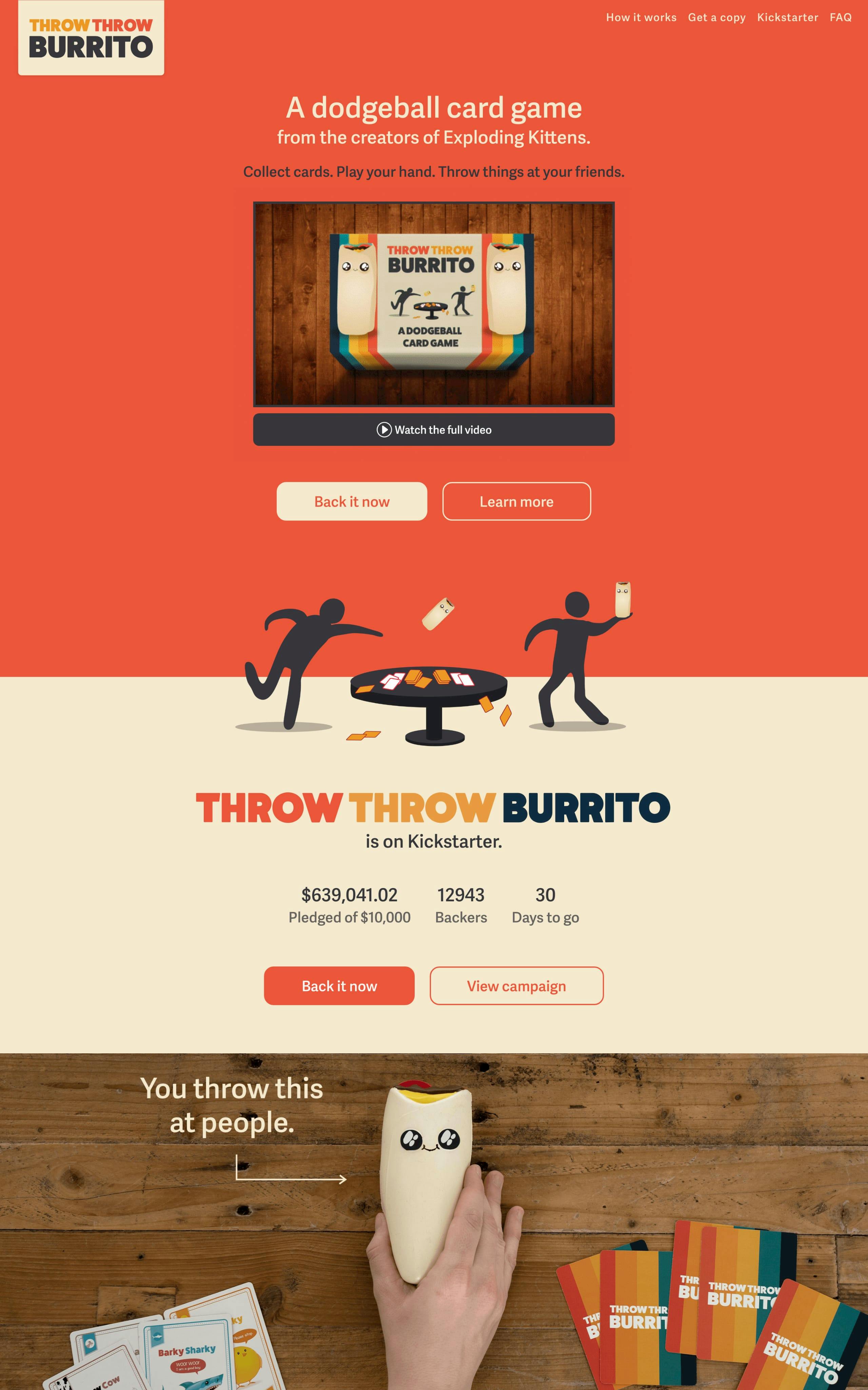 Throw Throw Burrito Website Screenshot
