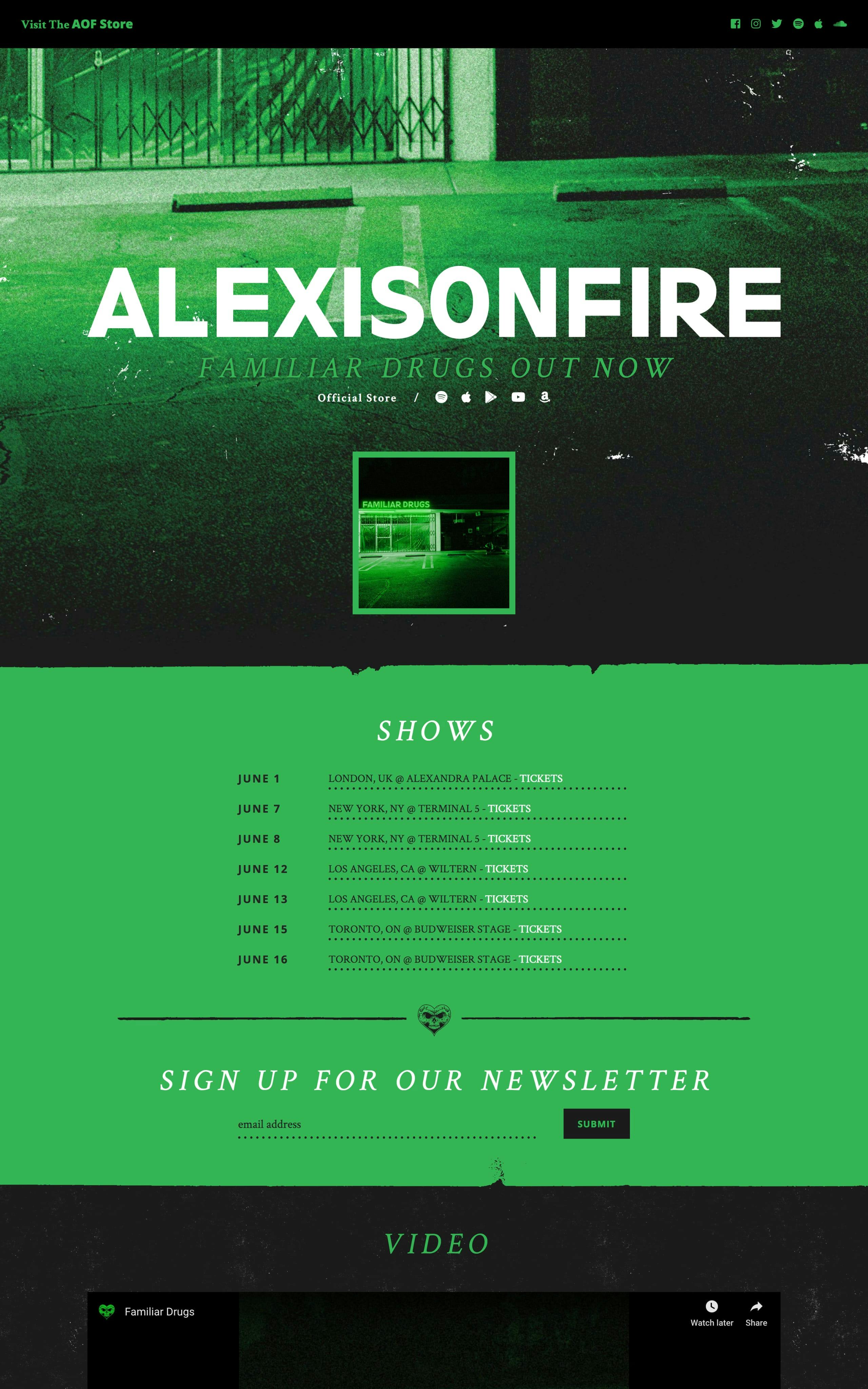 Alexisonfire Website Screenshot