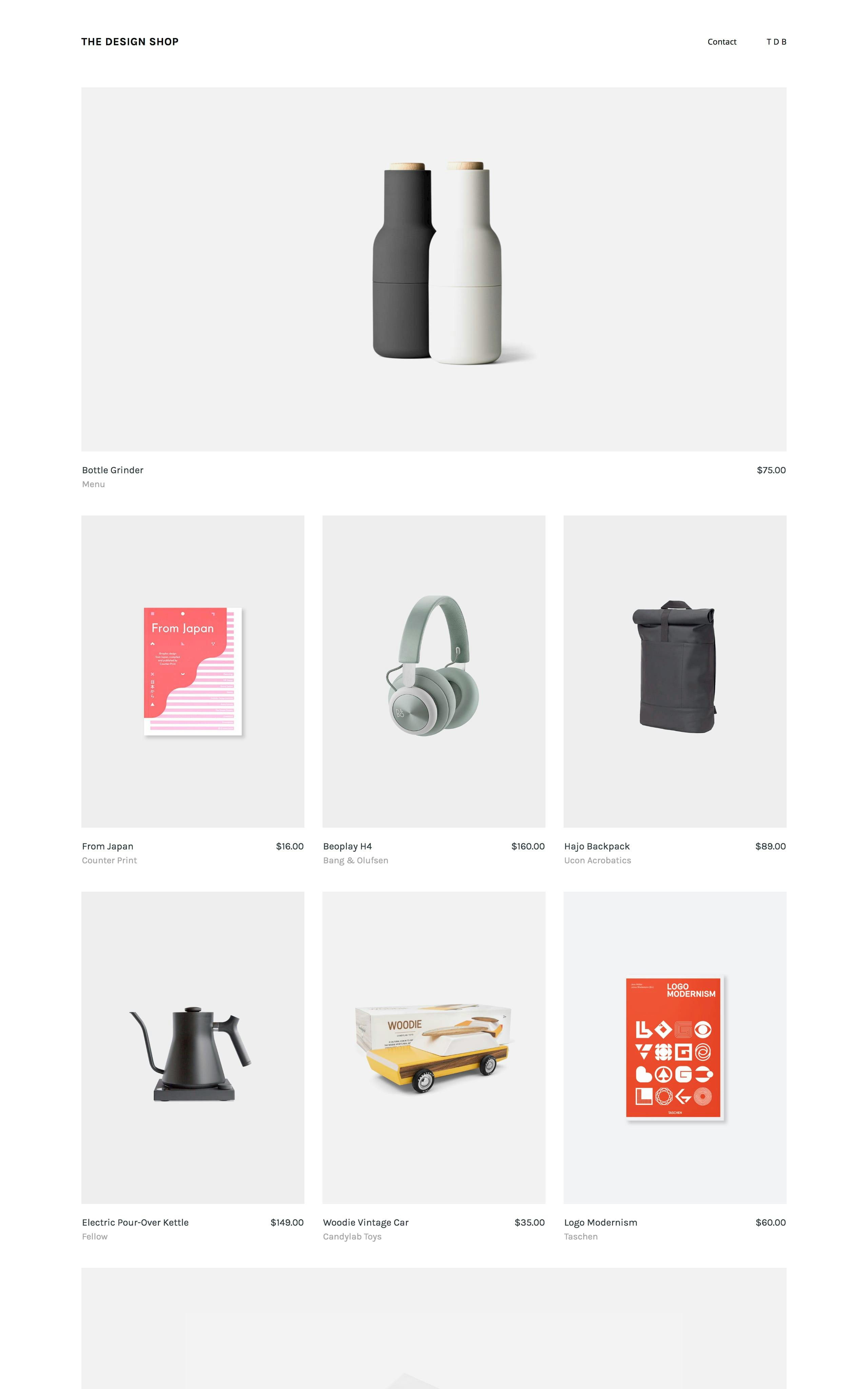 The Design Shop Website Screenshot