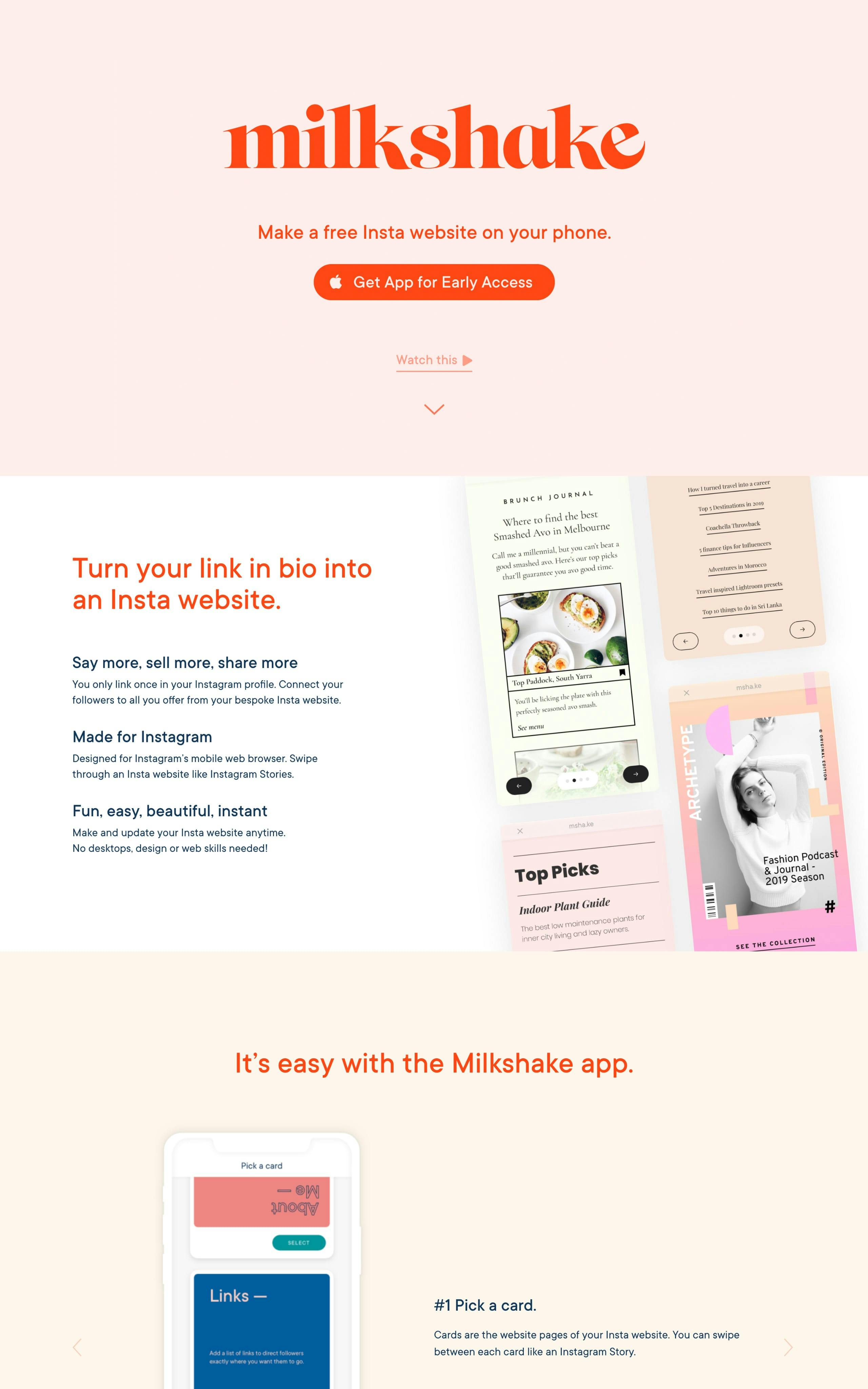 Milkshake Website Screenshot