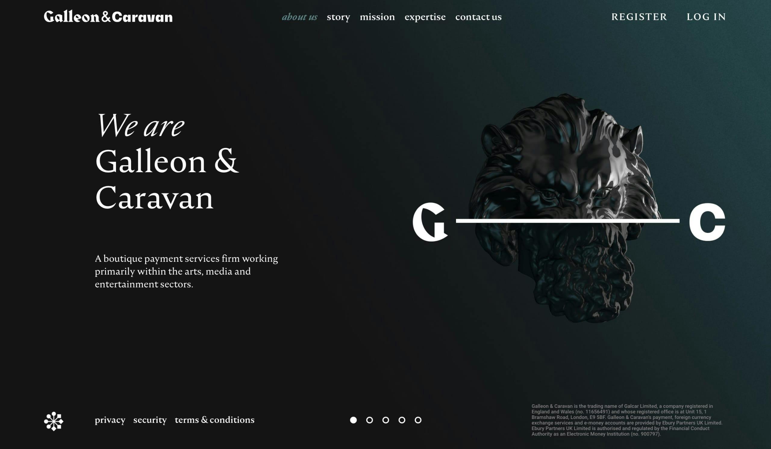 Galleon and Caravan Website Screenshot