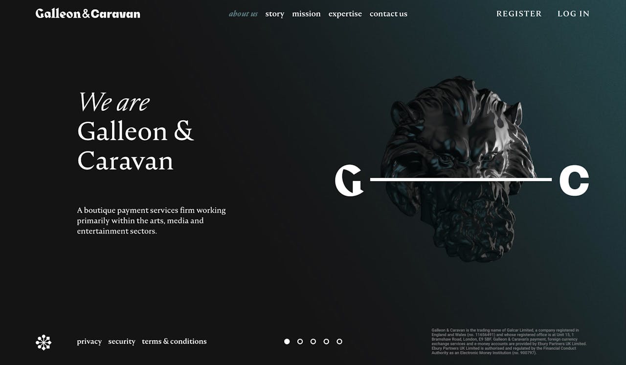 Galleon and Caravan Website Screenshot