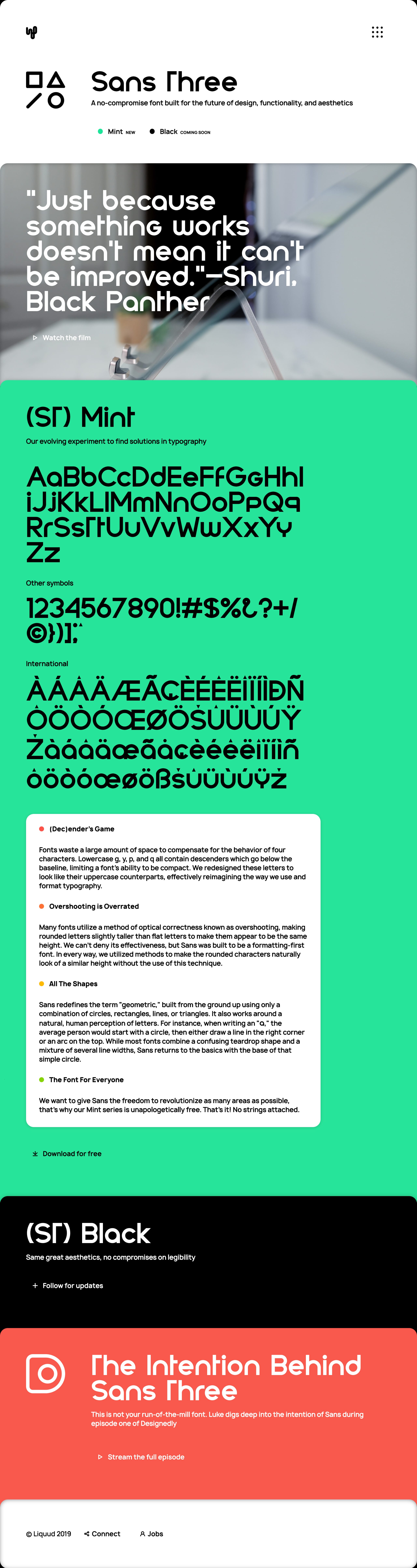 Sans Three Typeface Website Screenshot