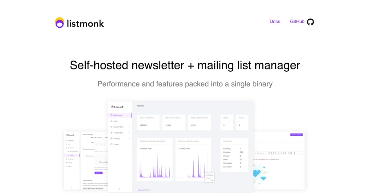 Pricing page example #624: listmonk