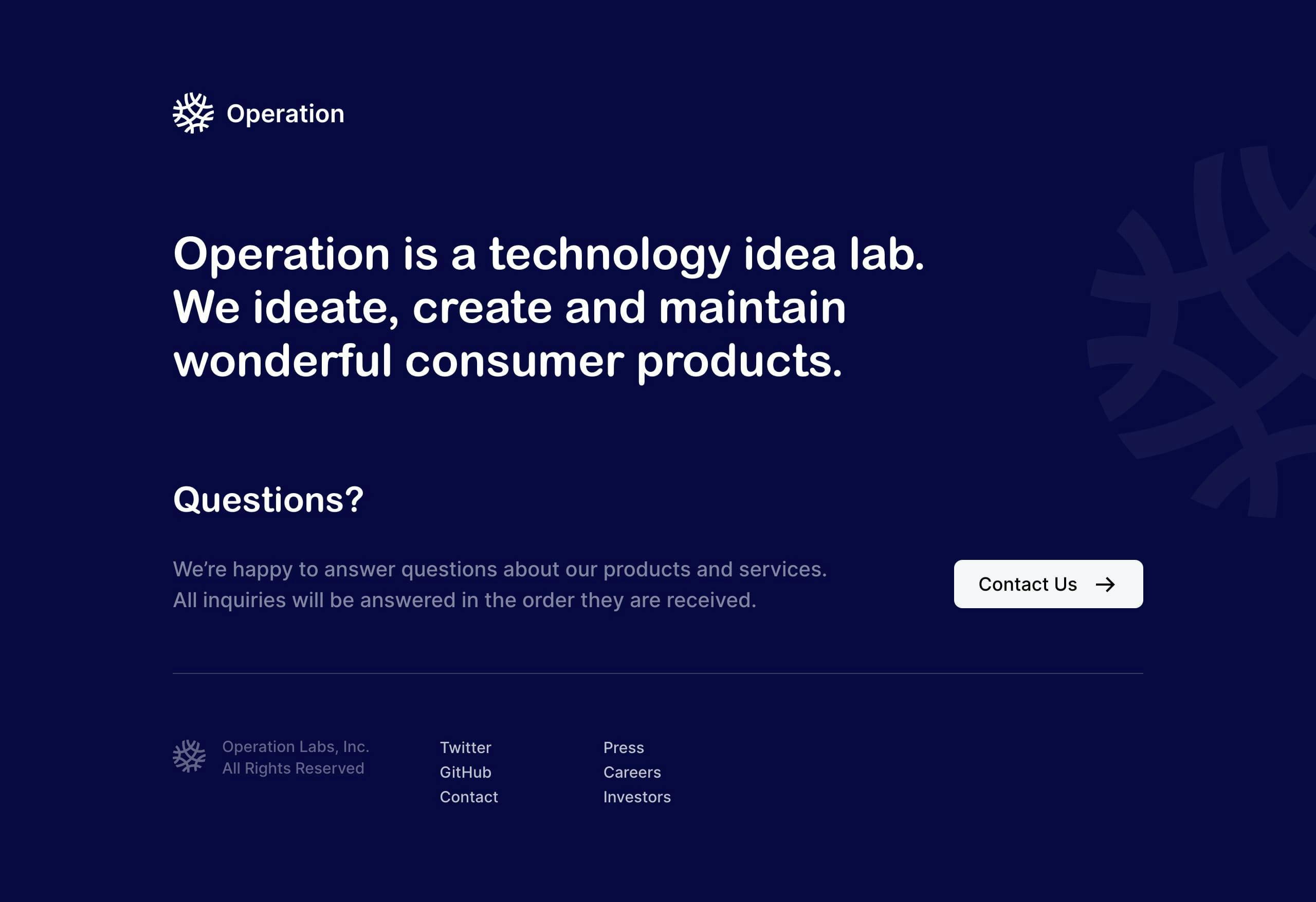 Operation Website Screenshot