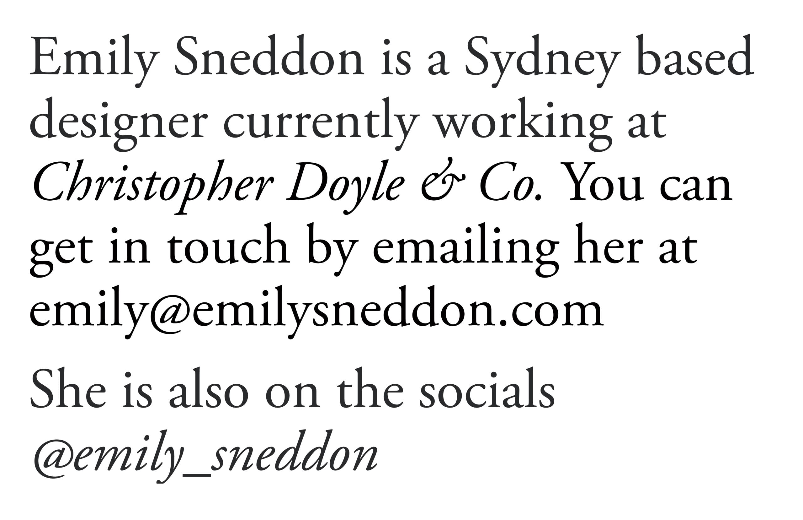 Emily Sneddon Website Screenshot