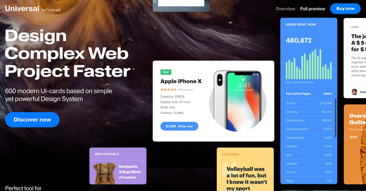 Product Page screen design idea #435: Website Inspiration: Universal UI Kit