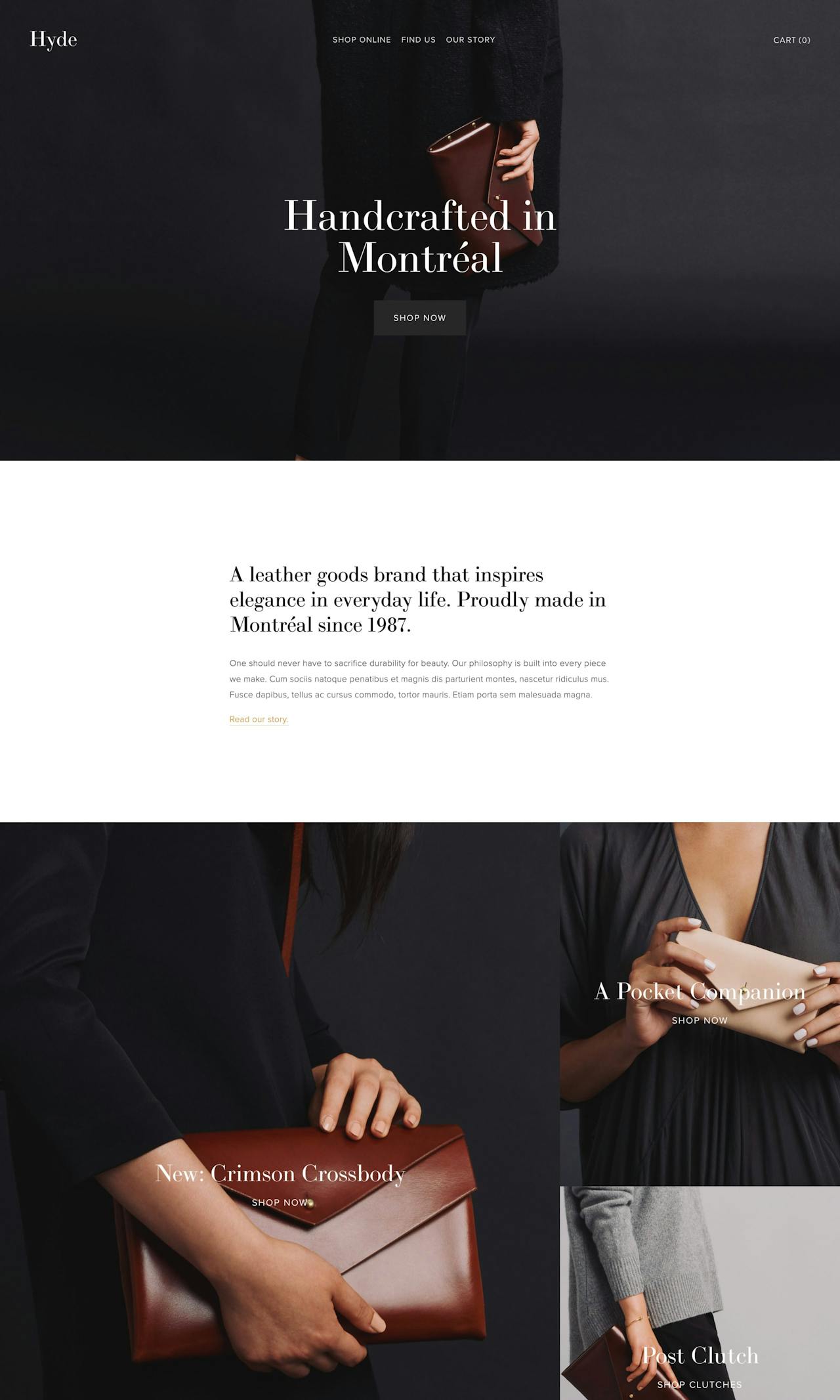 Squarespace Hyde Template - Home Page Screenshot