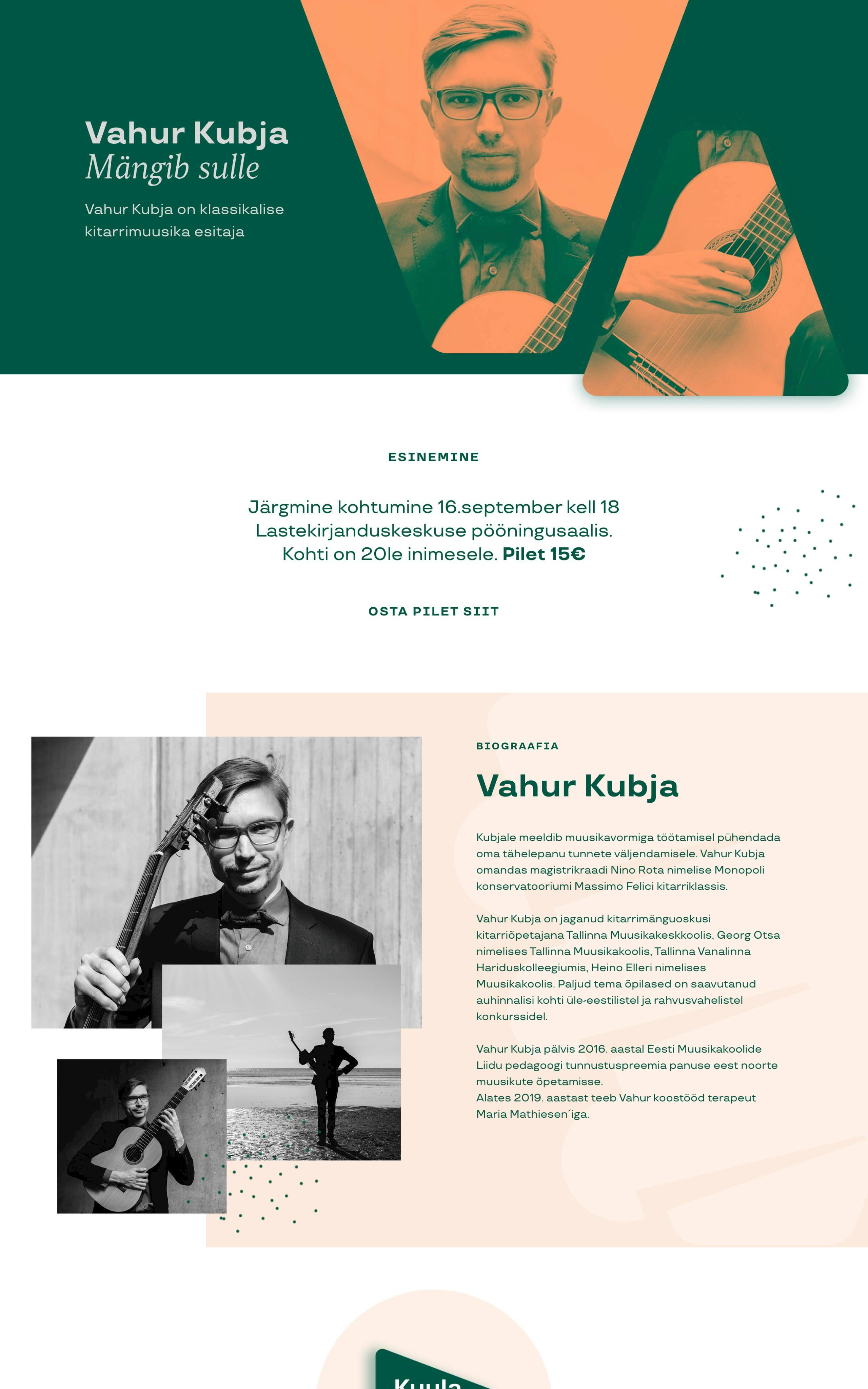 Vahur Kubja Website Screenshot