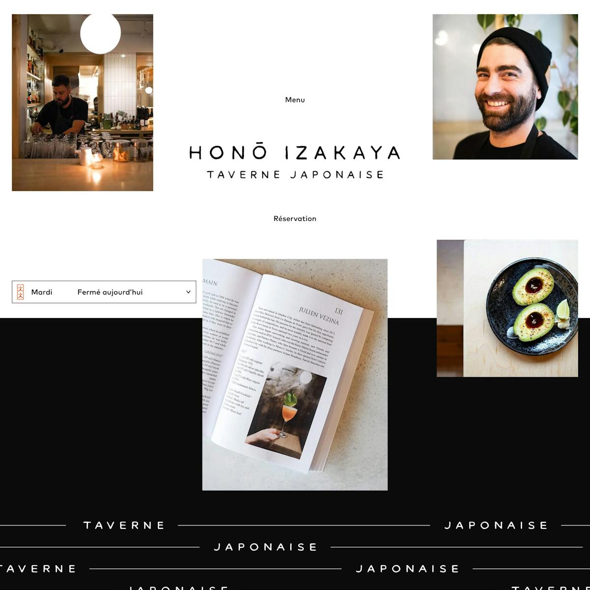 website design idea #598: Website Inspiration: Hono Izakaya