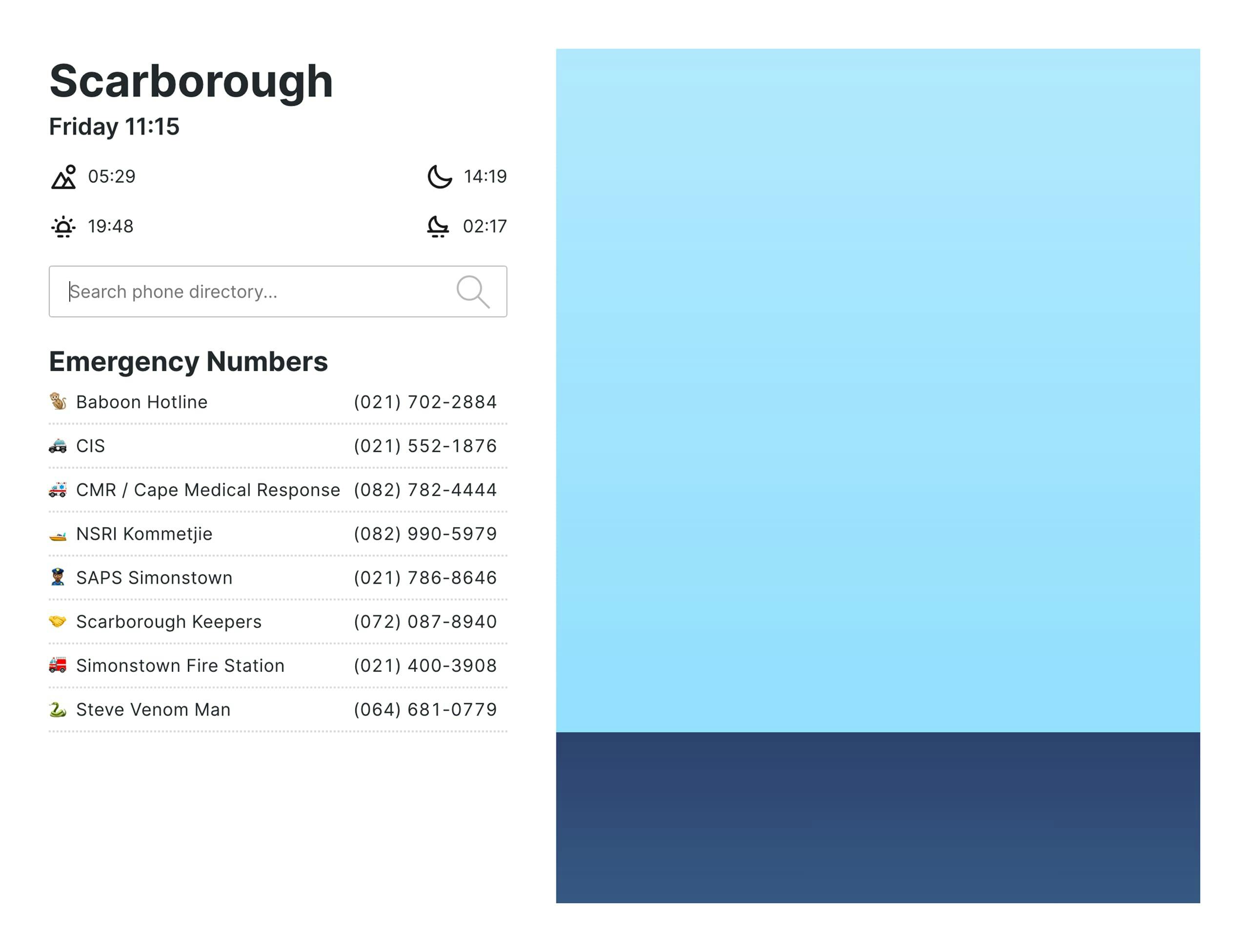 Scarborough Information Website Screenshot