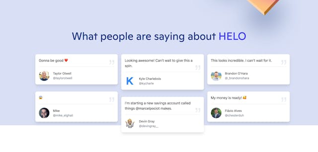 HELO Testimonial Tweets Preview