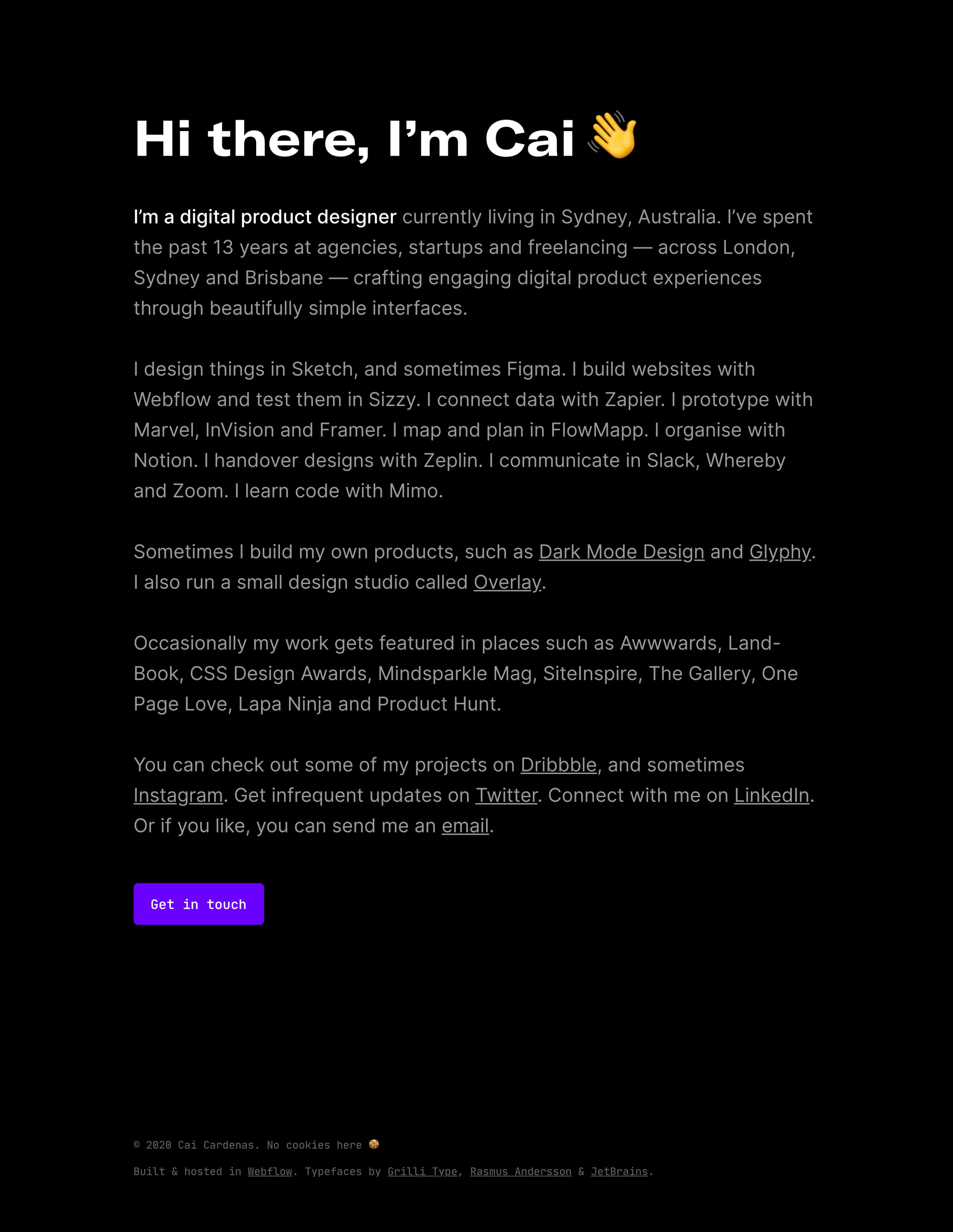 Cai Cardenas Website Screenshot