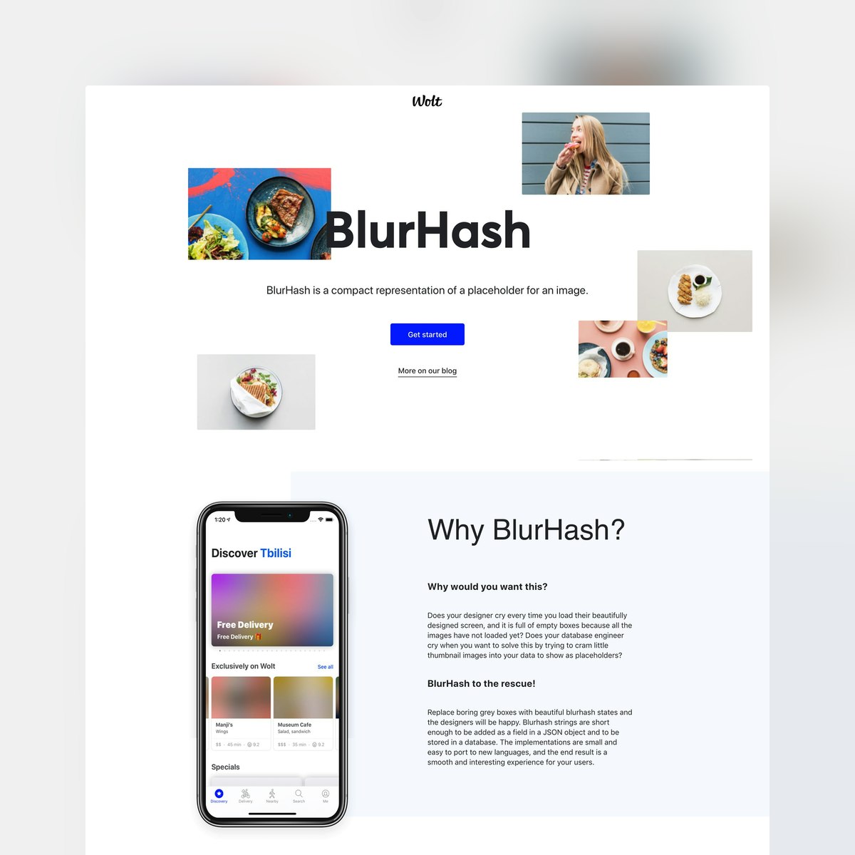 Product Page screen design idea #336: Website Inspiration: BlurHash
