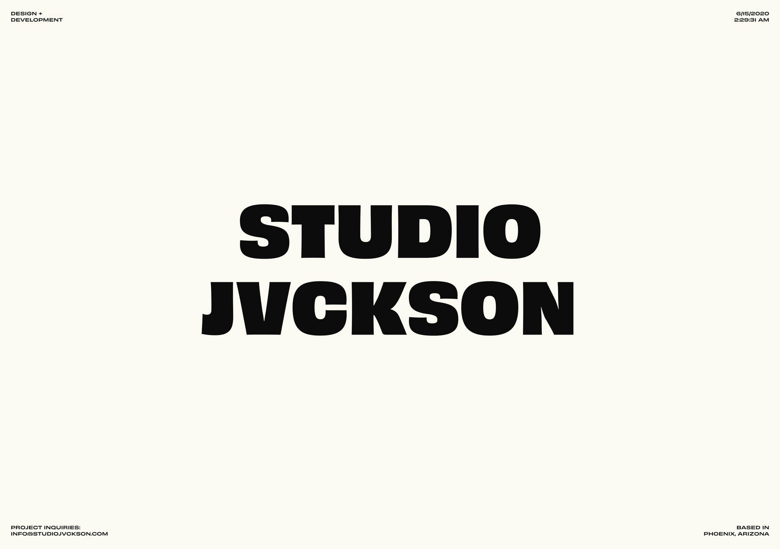 Studio Jvckson Website Screenshot