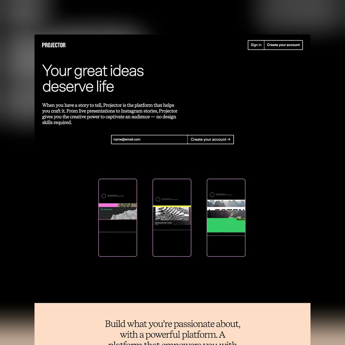Pricing page example #357: Website Inspiration: Projector