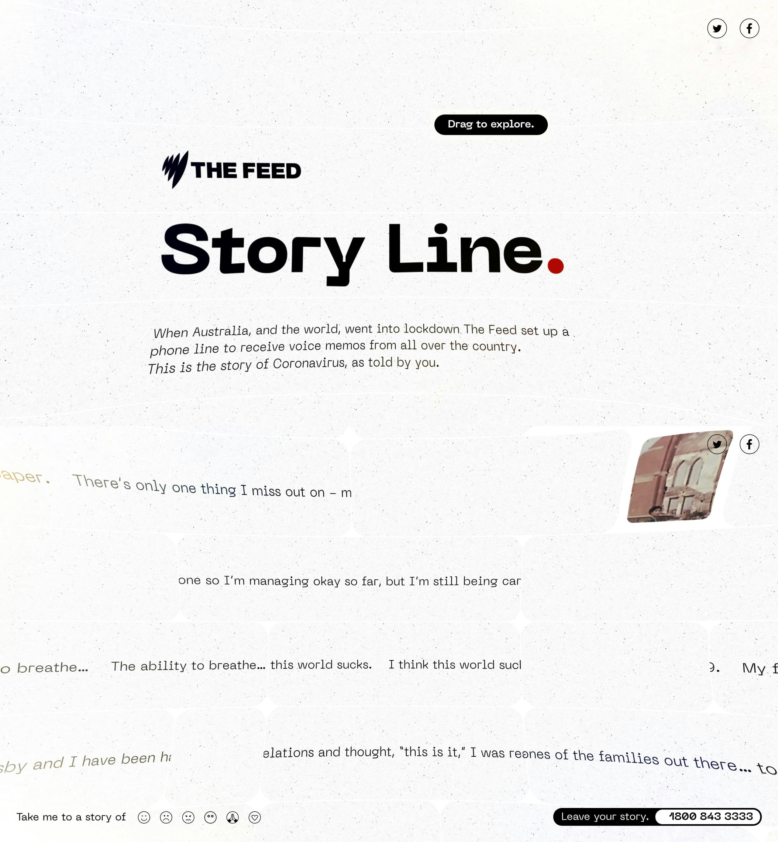 The Feed: Story Line Website Screenshot