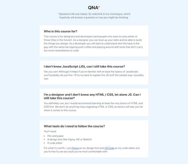 Full Stack UI FAQ Grid Preview