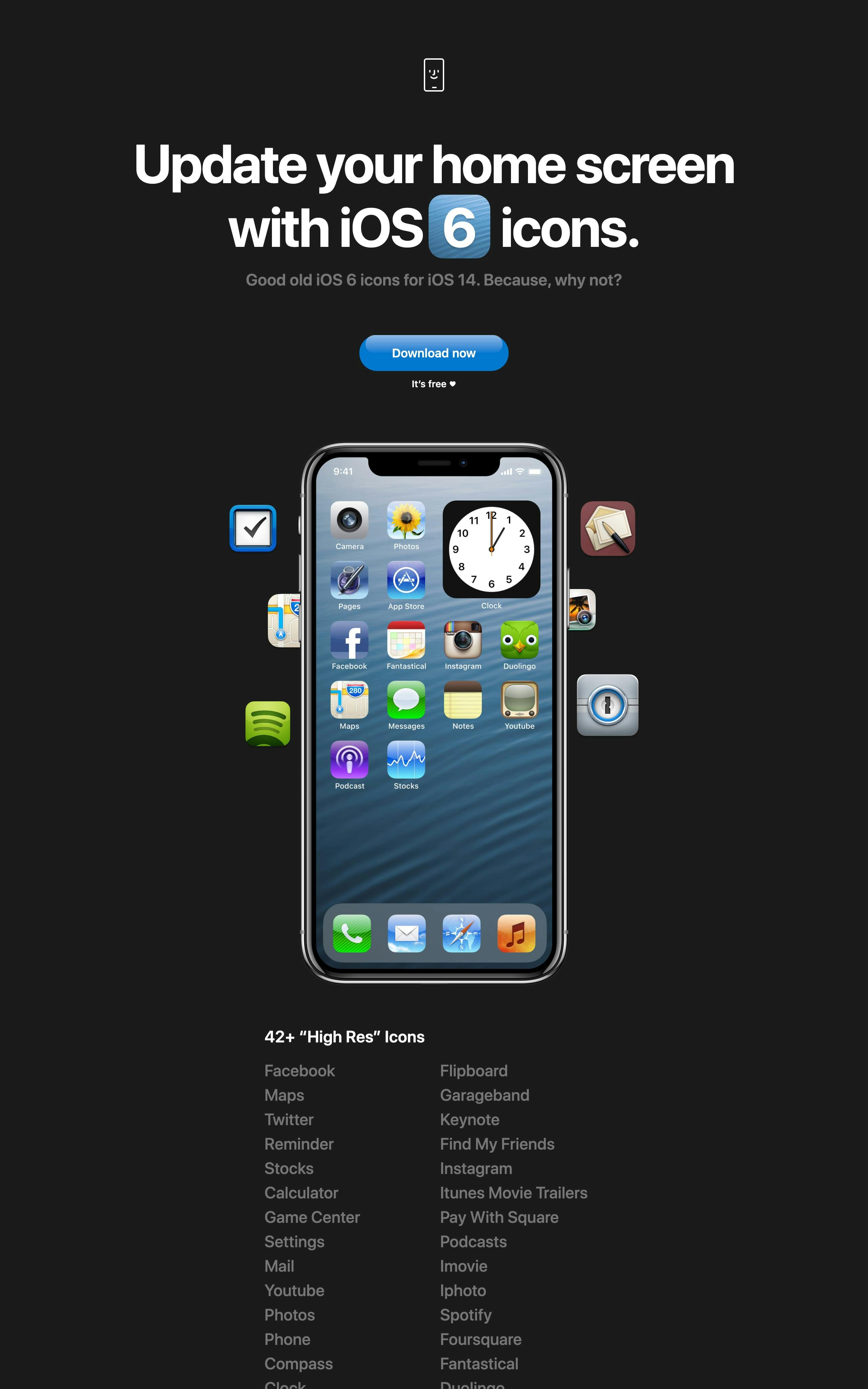iOS 6 icons Website Screenshot