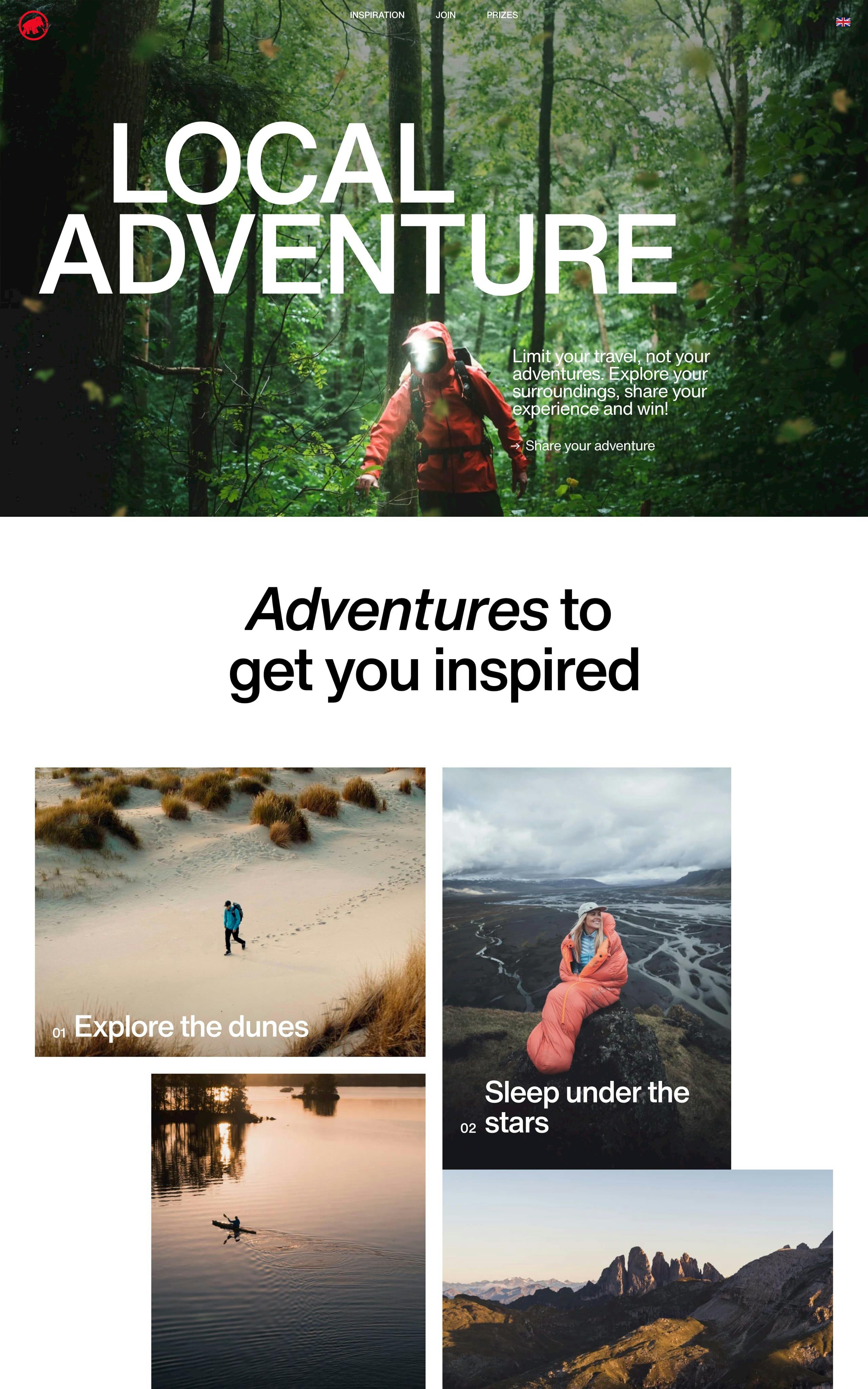 Mammut Local Adventure Challenge Website Screenshot