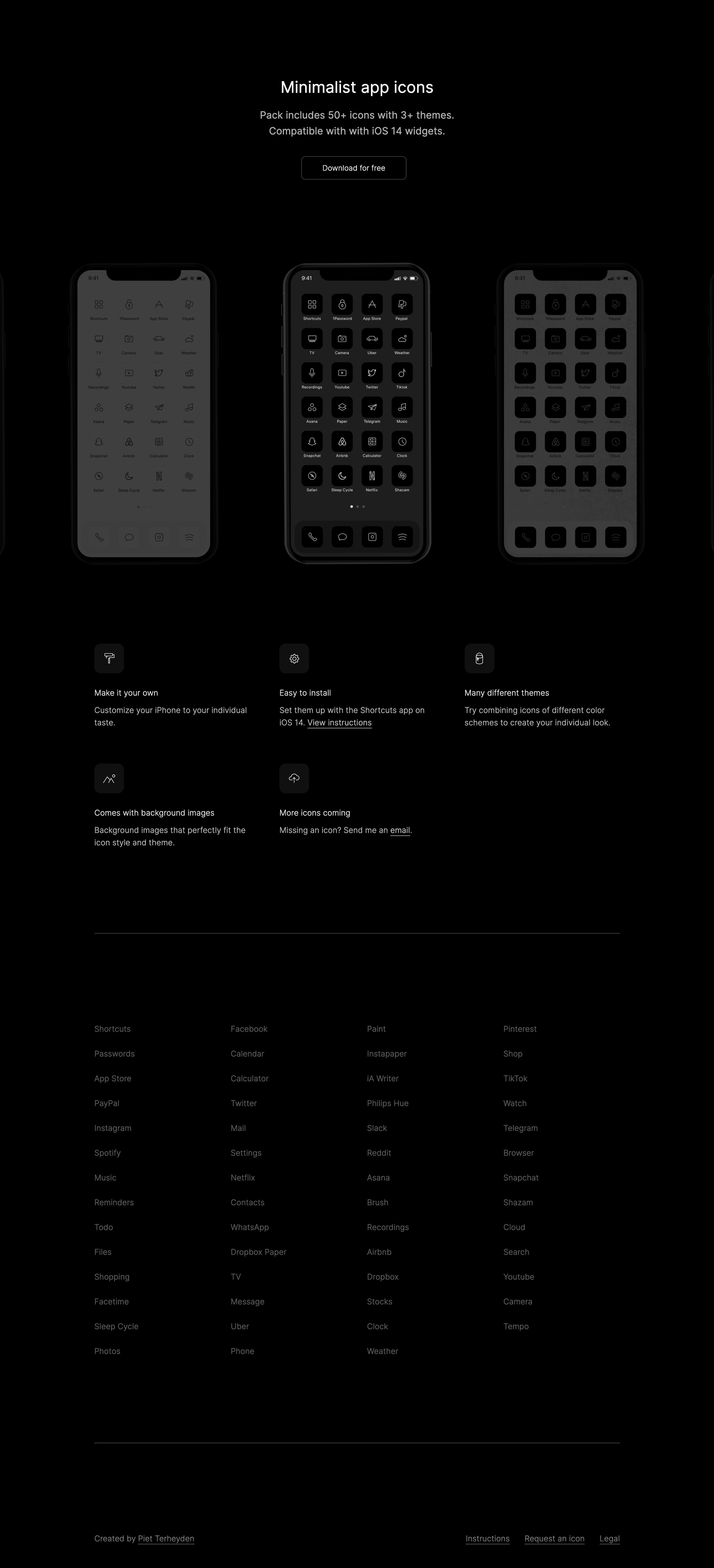 Minimalist Ios 14 Icons One Page Website Award