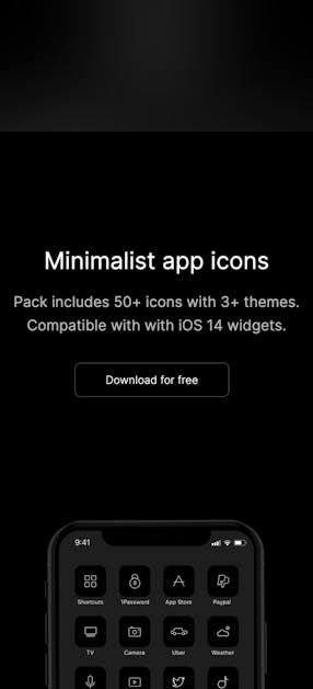 Minimalist Ios 14 Icons One Page Website Award