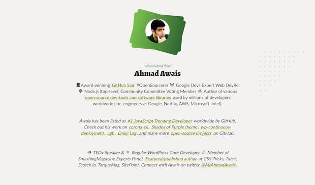 Node.js CLI Biography Preview