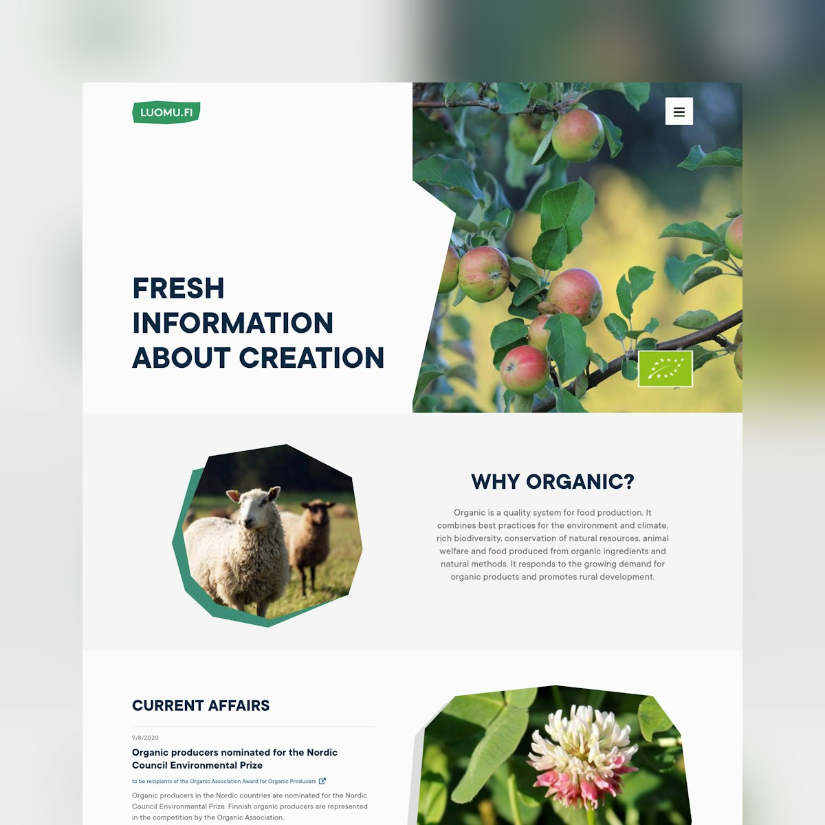 website design idea #400: Website Inspiration: Luomu.fi