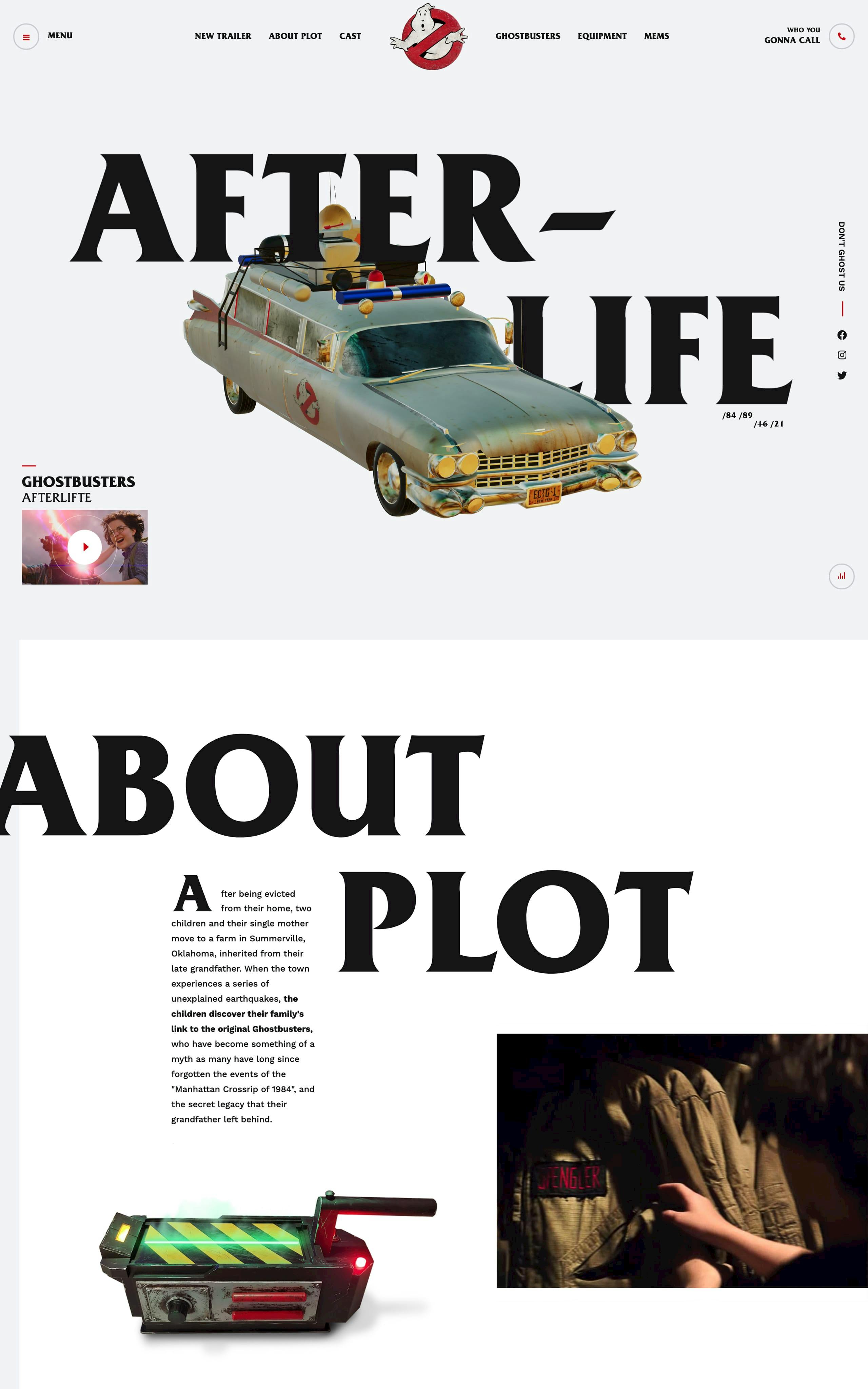 Ghostbusters Afterlife Website Screenshot