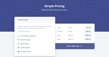 Pricing Table examples in Landing Pages
