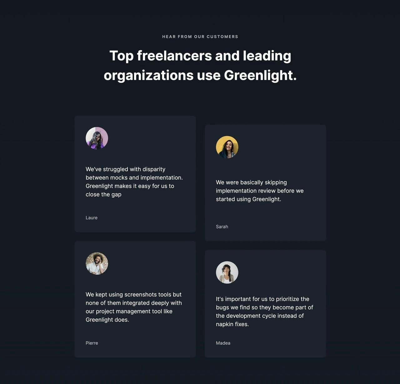 Testimonial - Greenlight feedback extension Screenshot