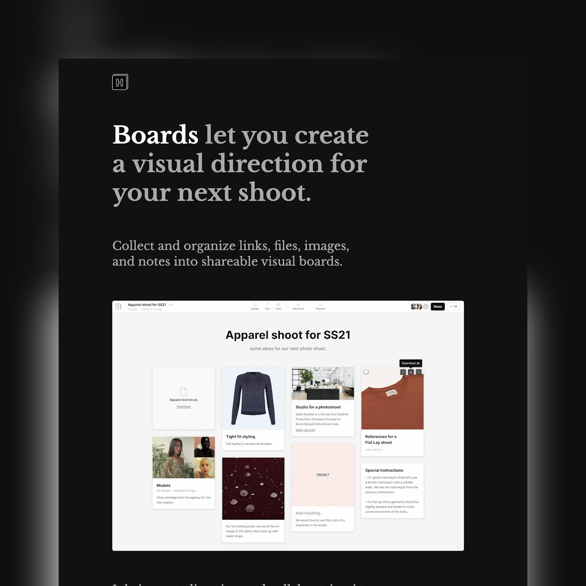 Product Page screen design idea #404: Website Inspiration: Boards