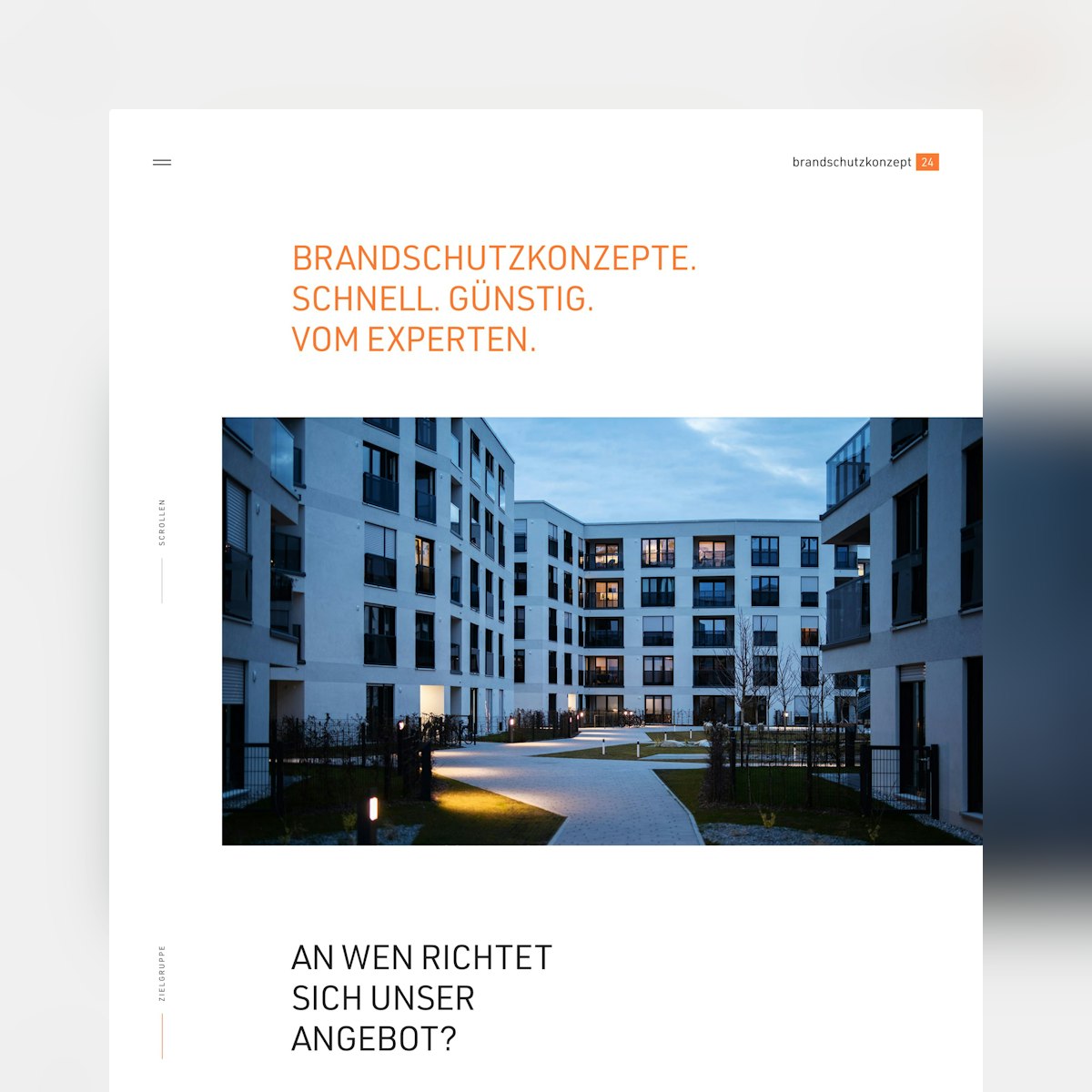 Profile Page screen design idea #67: Website Inspiration: Brandschutzkonzept24