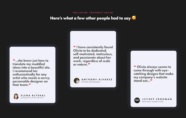 Olivia Sisinni Testimonials Preview