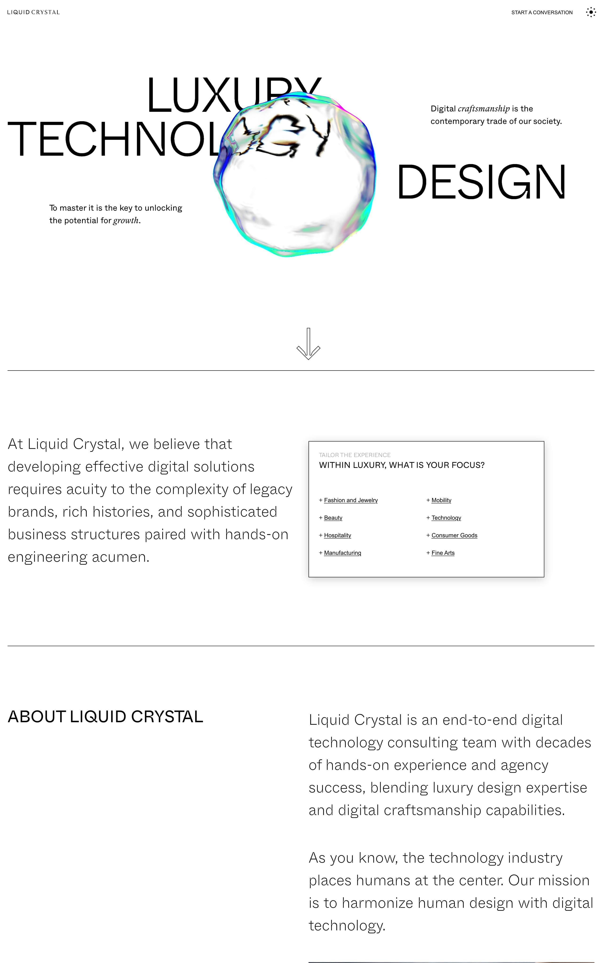 Liquid Crystal Website Screenshot