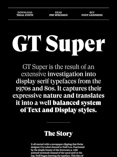 GT Super Typeface Thumbnail Preview