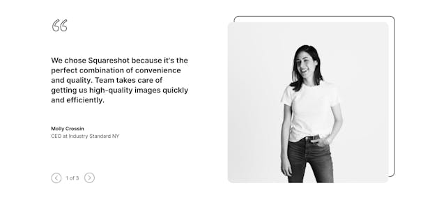 Squareshot Product Photography Testimonial Slider Preview
